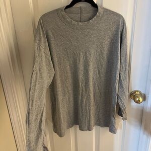 We The Free By Free People Gray Oversized Long Sleeve Tee | Slouchy Knit Top XS
